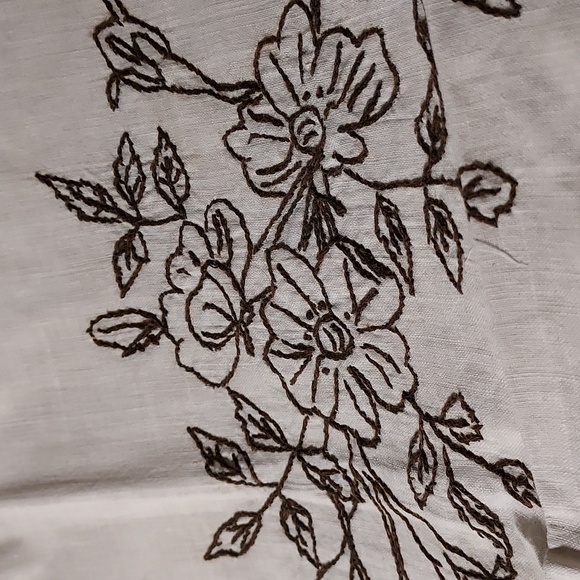 Handmade Embroidered Floral Table Runners Sofa Backs Set of Three - Picture 2 of 11